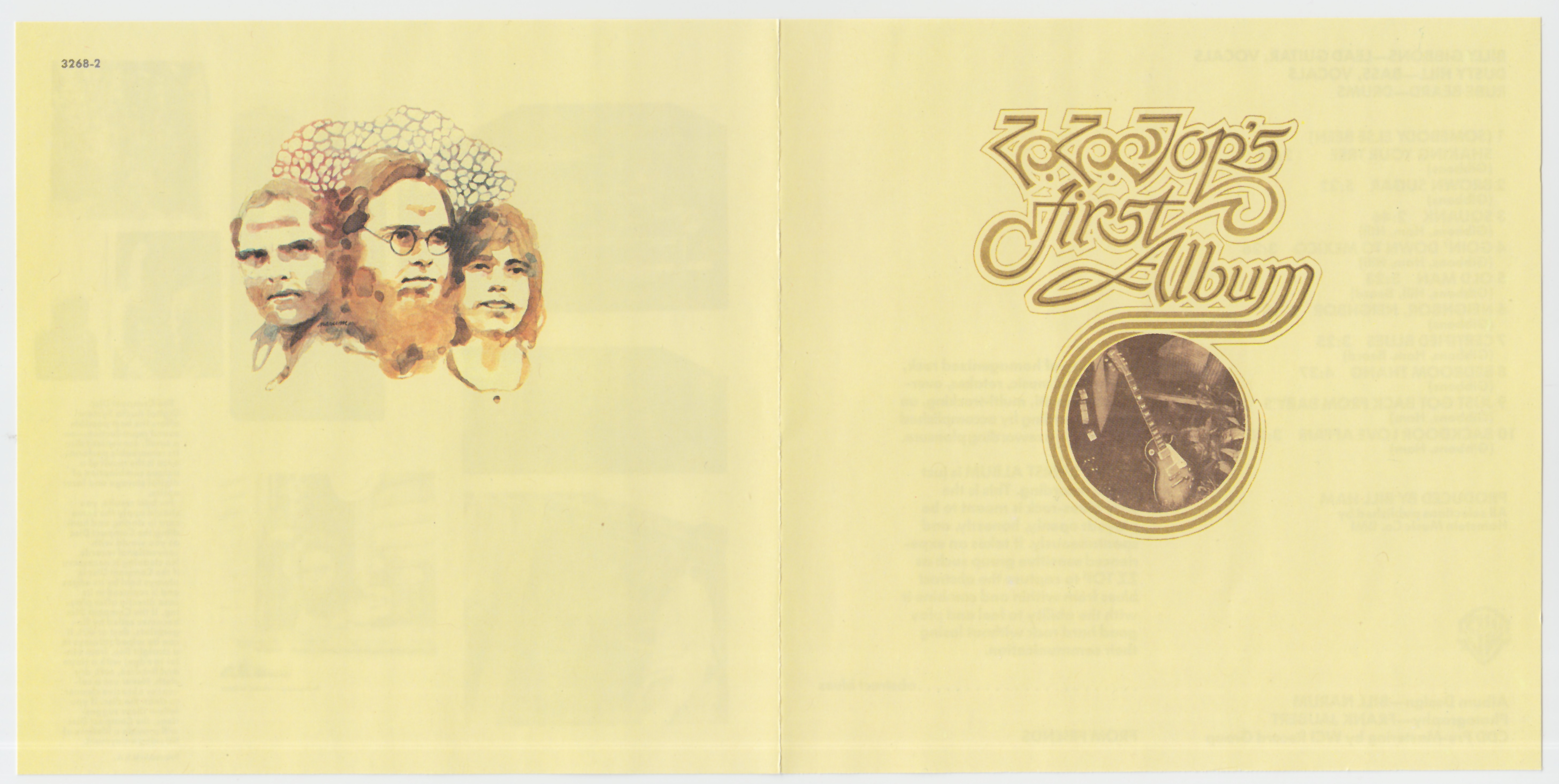 ZZ Top  ZZ Tops First Album : Front + Inlay  us